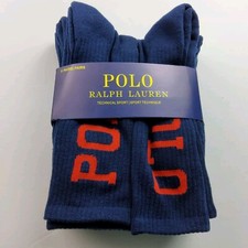 Polo Ralph Lauren Men's 6pk Crew Socks Navy Size 10-13 Shoe Size 6-12.5 