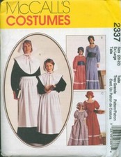 Pattern McCall's Sewing Adult Child Misses' Costumes Colonial SIZE 7-8