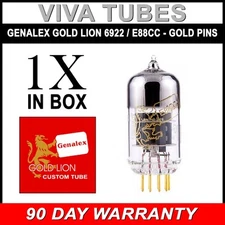 Brand New Tested Genalex Gold Pin Lion Reissue 6922 / E88CC (Hi-Fi 6DJ8) Tube