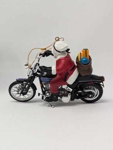 Harley Davidson North Pole Motorcycle Club Riding Santa Christmas Ornament - Picture 4 of 5