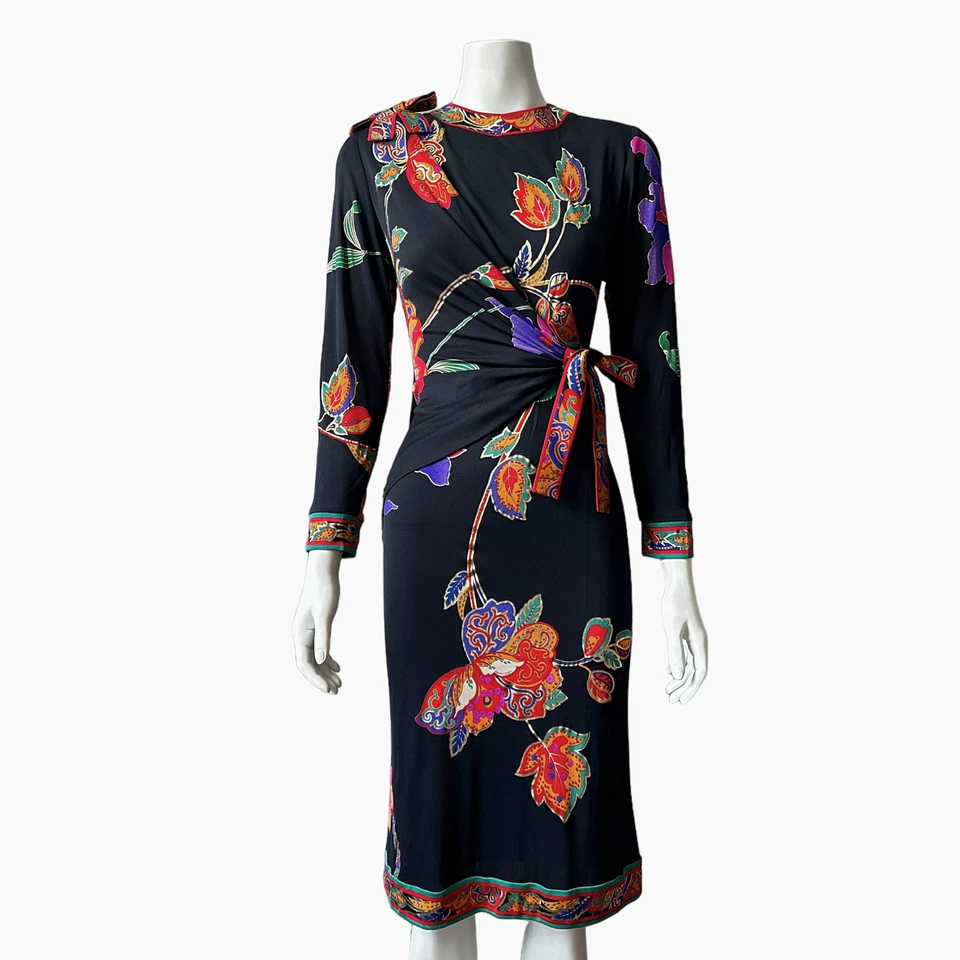 Vestido de seda estampado floral LEONARD PARIS Foto 2 de 4