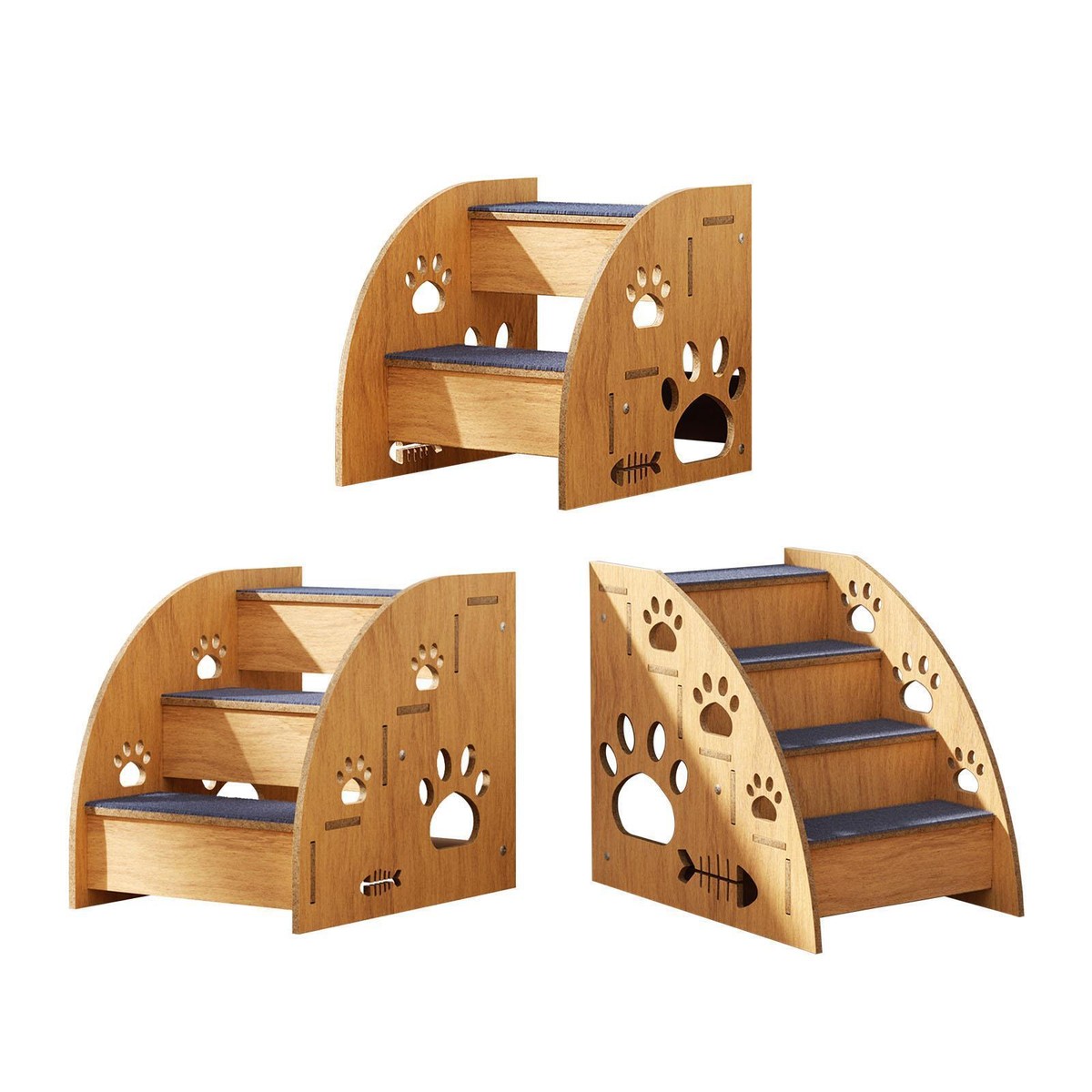 Wooden Pet Stairs Cat Stairs for Older Cats and Other Small Pets