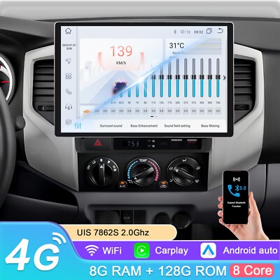 13.1'' Screen 128GB DSP Carplay GPS Car Stereo Radio For Toyota Tacoma 2005-2013
