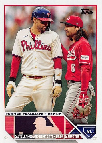 2023 TOPPS UPDATE (#US146) - COMBO CARD - NICK CASTELLANOS / JONATHAN INDIA - Picture 1 of 2