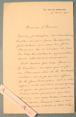  L.A.S 1902 Jean-Cyrille Cavé founder school mutual born La Villette letter