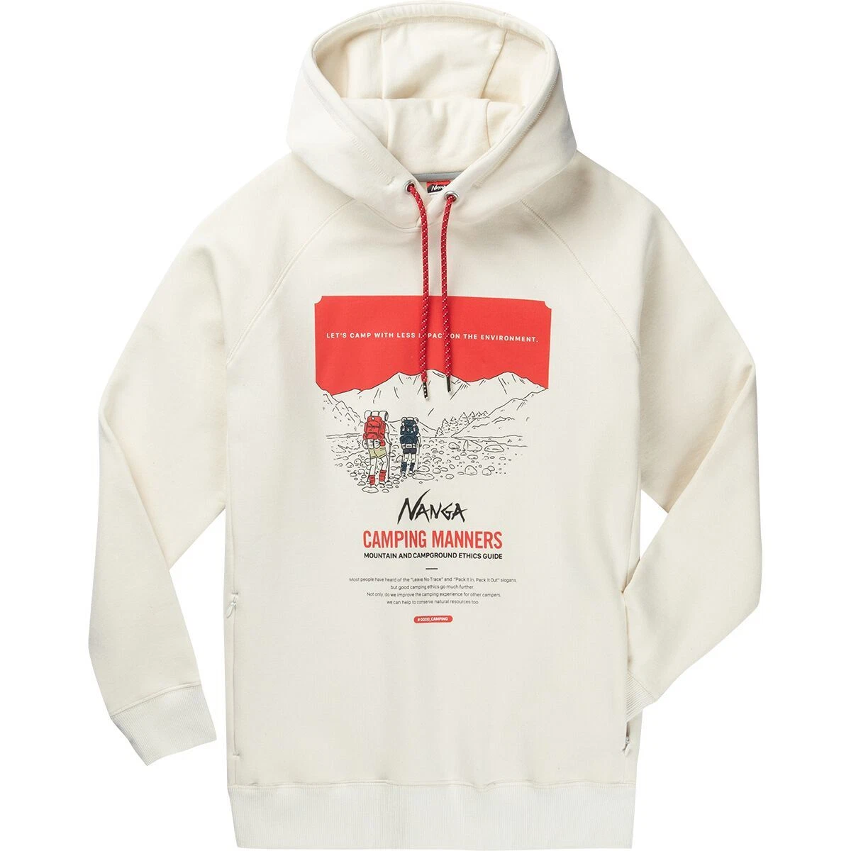 Nanga Eco Hybrid Camping Manners Print Hoodie Men s eBay