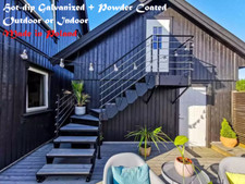 Outdoor Indoor HotDip Galvanzied + Powder Coat Straight Winder Modular Staircase