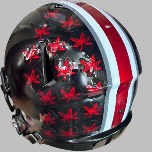 Ohio State Buckeyes Speed Full Size Replica Football Helmet Satin Black with Red - Picture 2 of 3