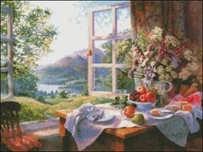 Needlework Crafts Full Embroidery Counted Cross Stitch Kits - Flowers and Wine