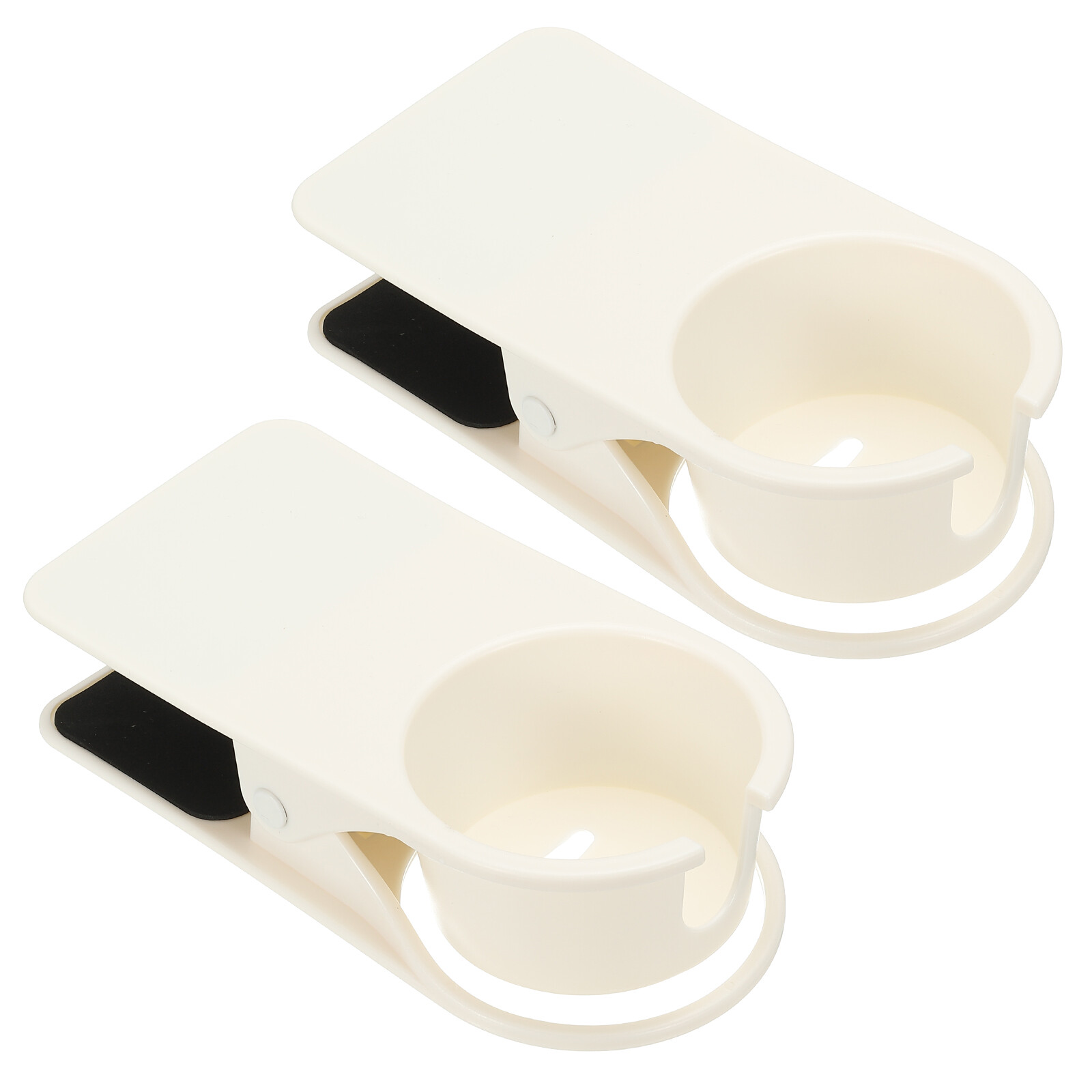Clamp on Table Bottle Clip Holder with Side Open for Desk Chairs, White, 2 Pcs
