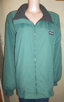 VTG LANDS END MENS AIRCORE 200 GREEN JACKET COAT XL POLARTEC FLEECE LINED GOLF
