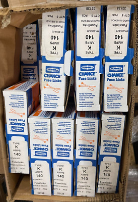 NIB HUBBEL CHANCE FUSE LINKS TYPE K 140 AMP M140KA23, 5 per box