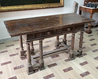 TAVOLO ANTICO-UTILE SCRIVANIA-MOLTO DECORATIVO-LEGNO DA RESTAURARE-CON  CASSETTO