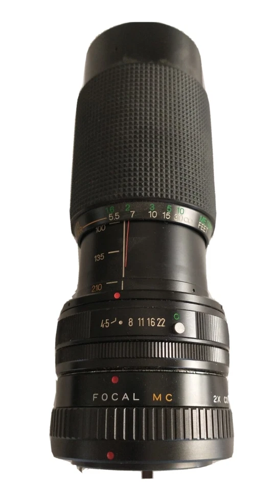 VIVITAR 70-210MM 1:4.5 MC MACRO FOCUSING ZOOM LENS 2X CONVERTER 52mm VTG EUC - Image 2 of 4