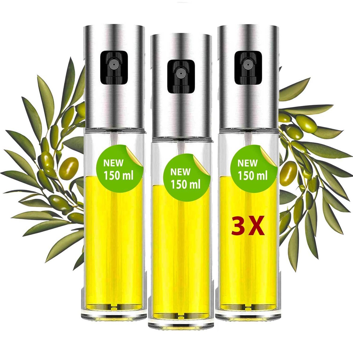 Spray Huile Cuisine En Verre Avec Bouchon Anti-fuite – Distribueur Huile Et Vinaigre Pour Air Fryer, Salades, Cuisson