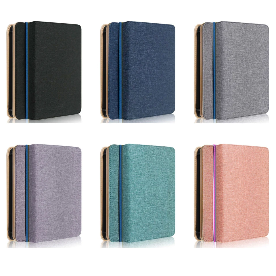 Folio Handy Canvas Leather Stand Flexible Holder Case Cover Universal For Ebook - Image 2 of 4