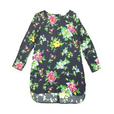WAYF Floral Print Shift Shirt Dress Size Small Womens Black Where Are You From S