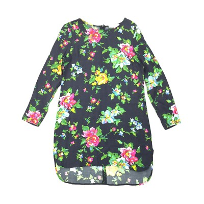 #ad WAYF Floral Print Shift Shirt Dress Size Small Womens Black Where Are You From S $18.00