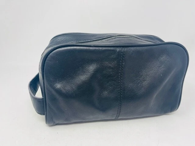 Ted Baker Clings Toiletry Wash Bag Black Leather Unisex Makeup Travel Bag Zip - Image 3 of 4