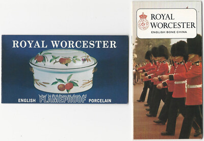 2 Royal Worcester Porcelain Brochures 1968 / 1969  -Plate Patterns / Flameproof