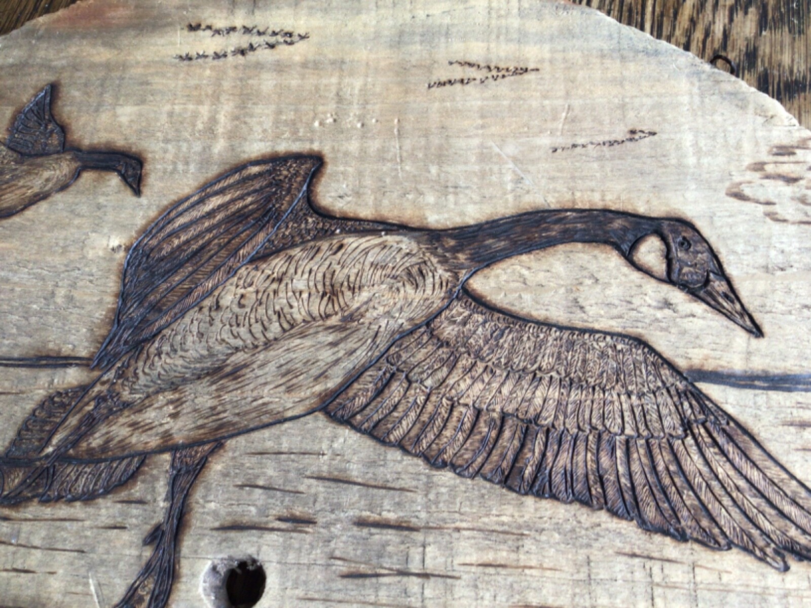 Pyrogryph Wood Burning Pyrography Etched Plaque-Ducks “coming in” 1986,Ted Parker ...