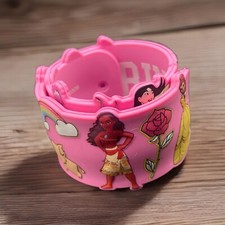 Disney Princess Slap Bracelet Pink Wristband Ariel Moana Belle Mulan Rapunzel