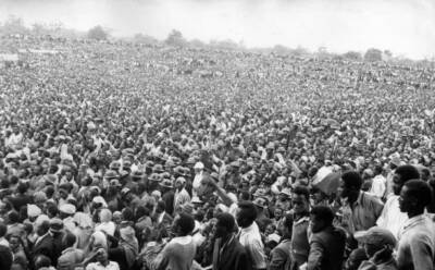The vast crowd which heard African leaders Jomo Kenyatta Tom Mboya &- Old Photo