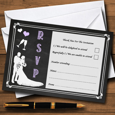 Kreidetafel Flieder Personalisierte RSVP Karten