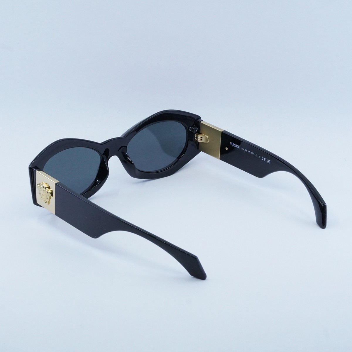 Versace VE4466U GB1/87 Geometric Sunglasses – Black/Dark Grey Versace Dark Grey Geometric Ladies Sunglasses VE4466U GB1/87  main image 3