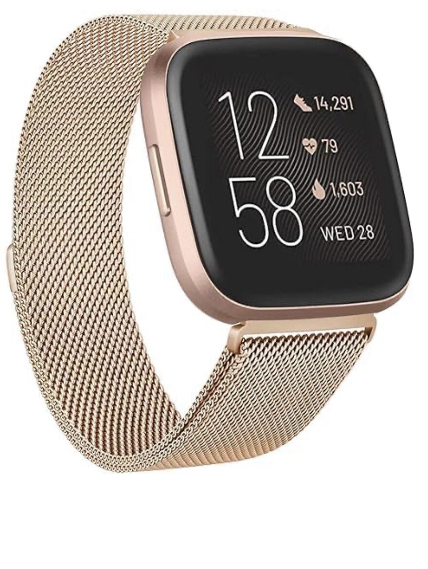 Stainless Steel Fitbit Versa Strap Rose Gold Metal Bands Fitbit