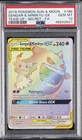 2019 POKEMON SUN & MOON TEAM UP SECRET #186 FULL ART/GENGAR & MIMIKYU GX PSA 10