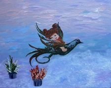 Flight _ Original 16”x 20” Hand Painted Unique Acrylic Painting