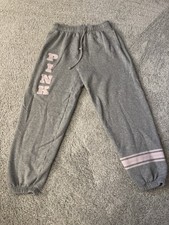 PINK Victorias Secret Jogging Pants Joggers Size Medium Gray