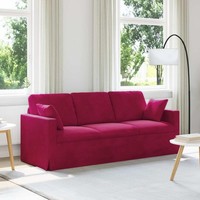 Sofa Weinrot 198 X 78 X 80 Cm Samt