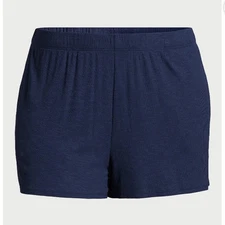 Joyspun Womens Ribbed Knit Pull On Sleep Shorts 3X New with Tags Navy Pockets