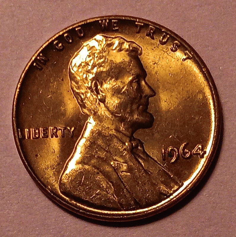 ERROR 1964 Lincoln Memorial Small Cent Philadelphia RD Copper 0.95 KM#201