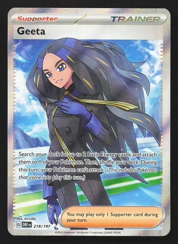 Geeta 218/197 Obsidian Flames Holo Ultra Rare Pokemon Card NM