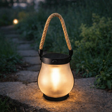 Lanterna da appendere corda luci fiamma solare ricaricabile USB
