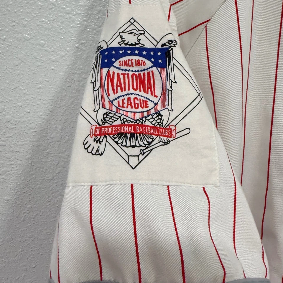 Vintage Cincinnati Reds Starter Baseball Jersey XL Pinstripe MLB National League - Image 3 of 4