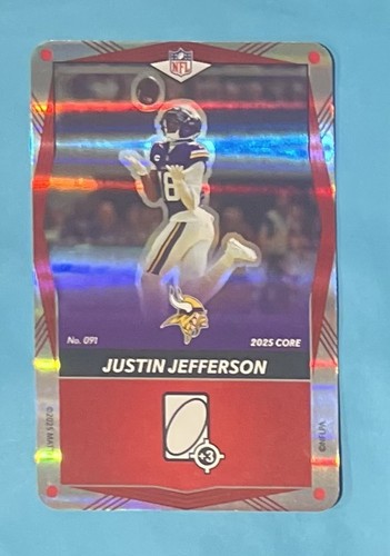 Justin Jefferson 2025 Uno Elite NFL Red Foil #091 Minnesota Vikings Mint - Picture 2 of 3
