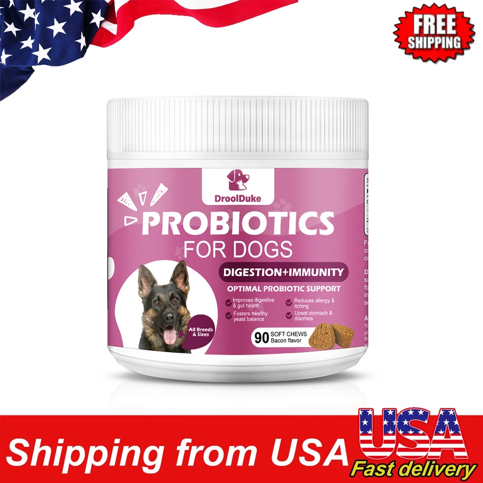 DROOL DUKE 150 Dog Probiotics Supplement - Supports Digestion Health, Allergy & Itchy Skin