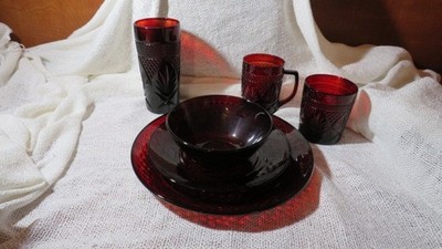 Luminarc Cristal D' Arques Durand Ruby Red Service for 4 (6 pieces per setting)