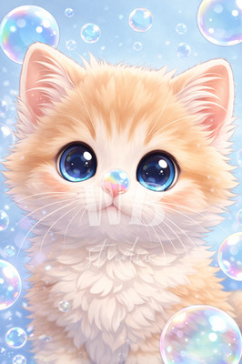 Photo Digital Product Wallpaper Image Picture Background for a print. Kitten-2.