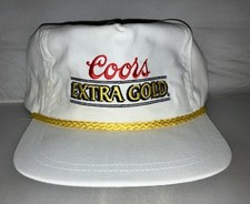 Vtg Coors Extra Gold Strapback hat cap rare 90s Beer Made In Usa Party Deadstock