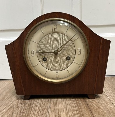 Bentima Perivale Mantle Clock 8 Day Art Deco Made In Great Britain