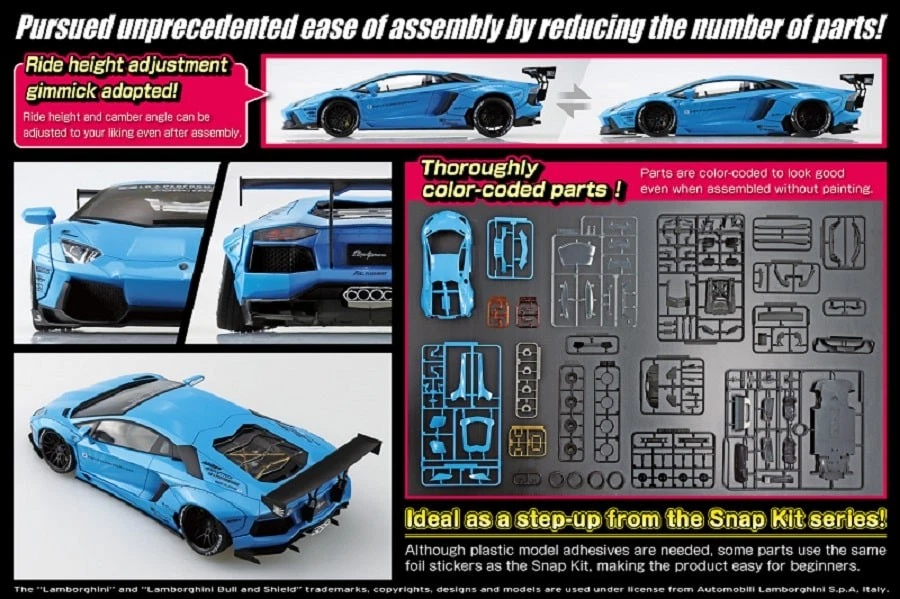 Aoshima 05989 LB Works Lamborghini Aventador Kit Montaggio 1/24 - Immagine 4 di 4