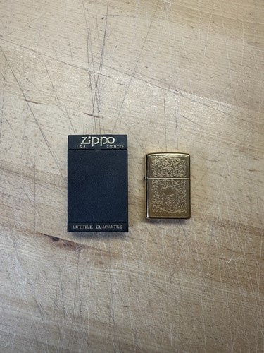 Vintage Zippo Gold Plated Camel Lighter in Original Box SEALED Never Struck
