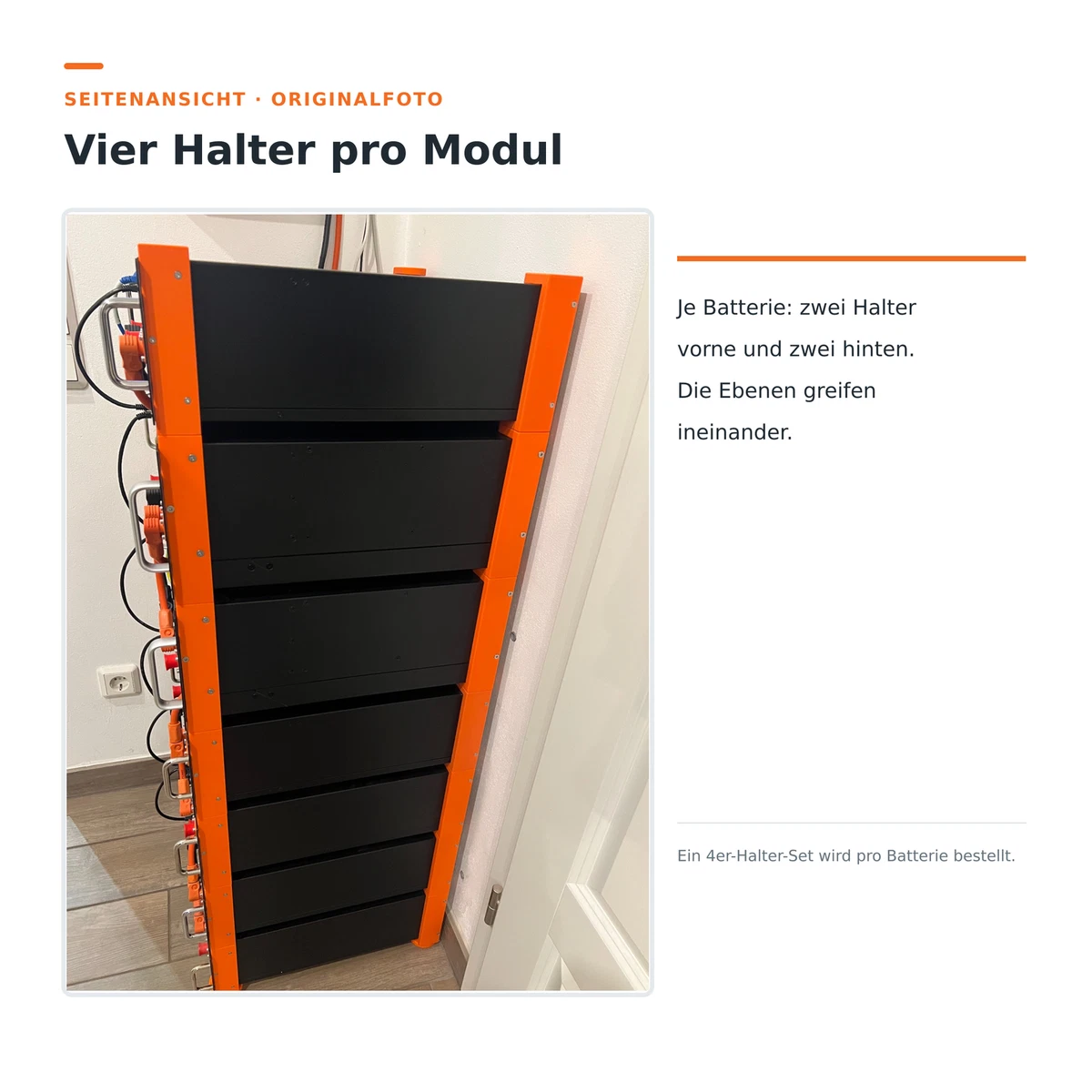 PLEXONE Stapelhalter für Pylontech US3000C US5000 oder Standfüße 4er-Set