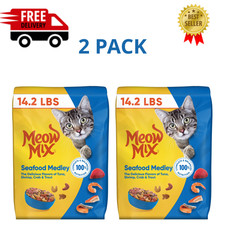 Meow Mix Seafood Medley Dry Cat Food, 14.2 lb. Bag, 2 Pack