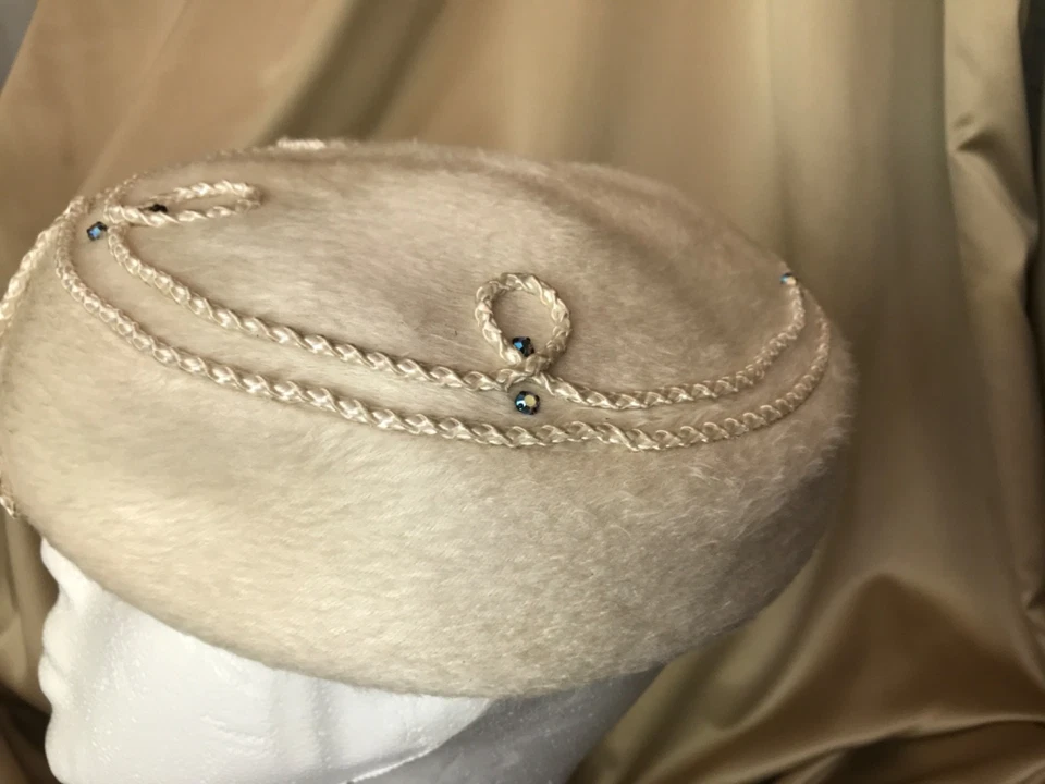 Sombrero de lana original vintage HOWARD HANLON acabado con cuerda y pedrería Foto 3 de 4